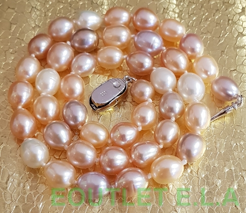 GENUINE 8-9mm FRESHWATER PEARL NECKLACE 46cm+FREE STUDS